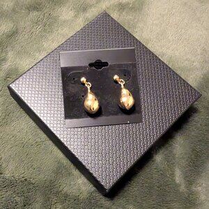Gold Drop Earrings, New in Box